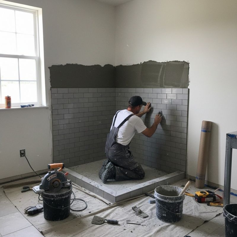 Tile Shower Pan Installation in Conroe, TX